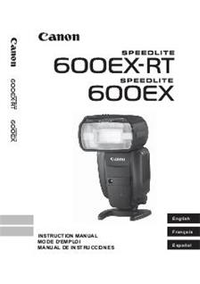 Canon SpeedLite 600 EX RT manual. Camera Instructions.